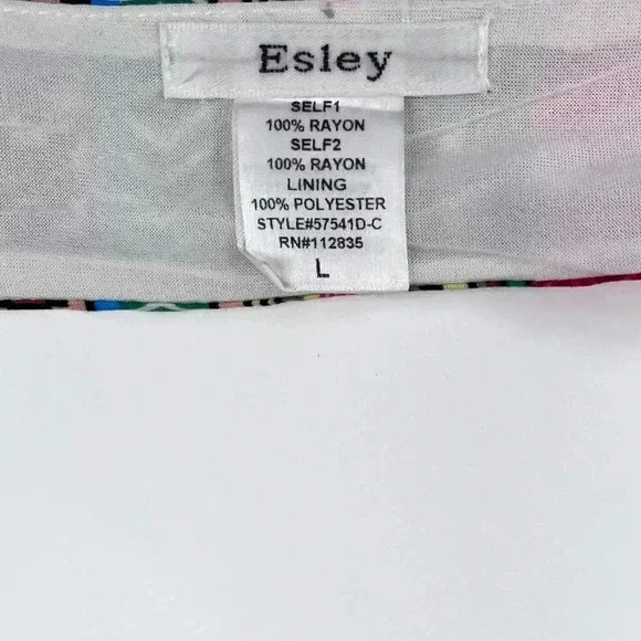 Esley Boho Festival Bell Sleeve Printed White Mini Dress Size L - Picture 12 of 13